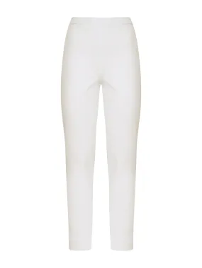 Pantalone a sigaretta con spacchetti in Compact Light - Bianco