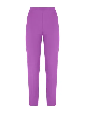 Pantalone a sigaretta con spacchetti in Compact Light - Dewberry