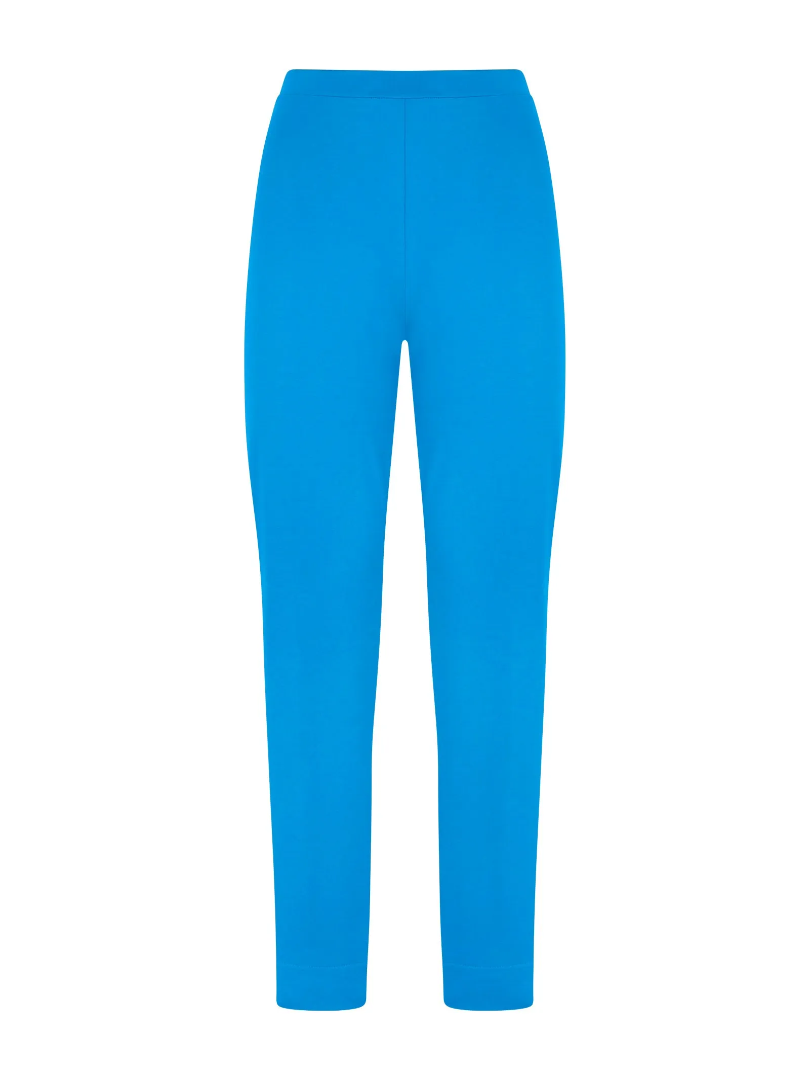 Pantalone a sigaretta con spacchetti in Compact Light - Ibiza Blue