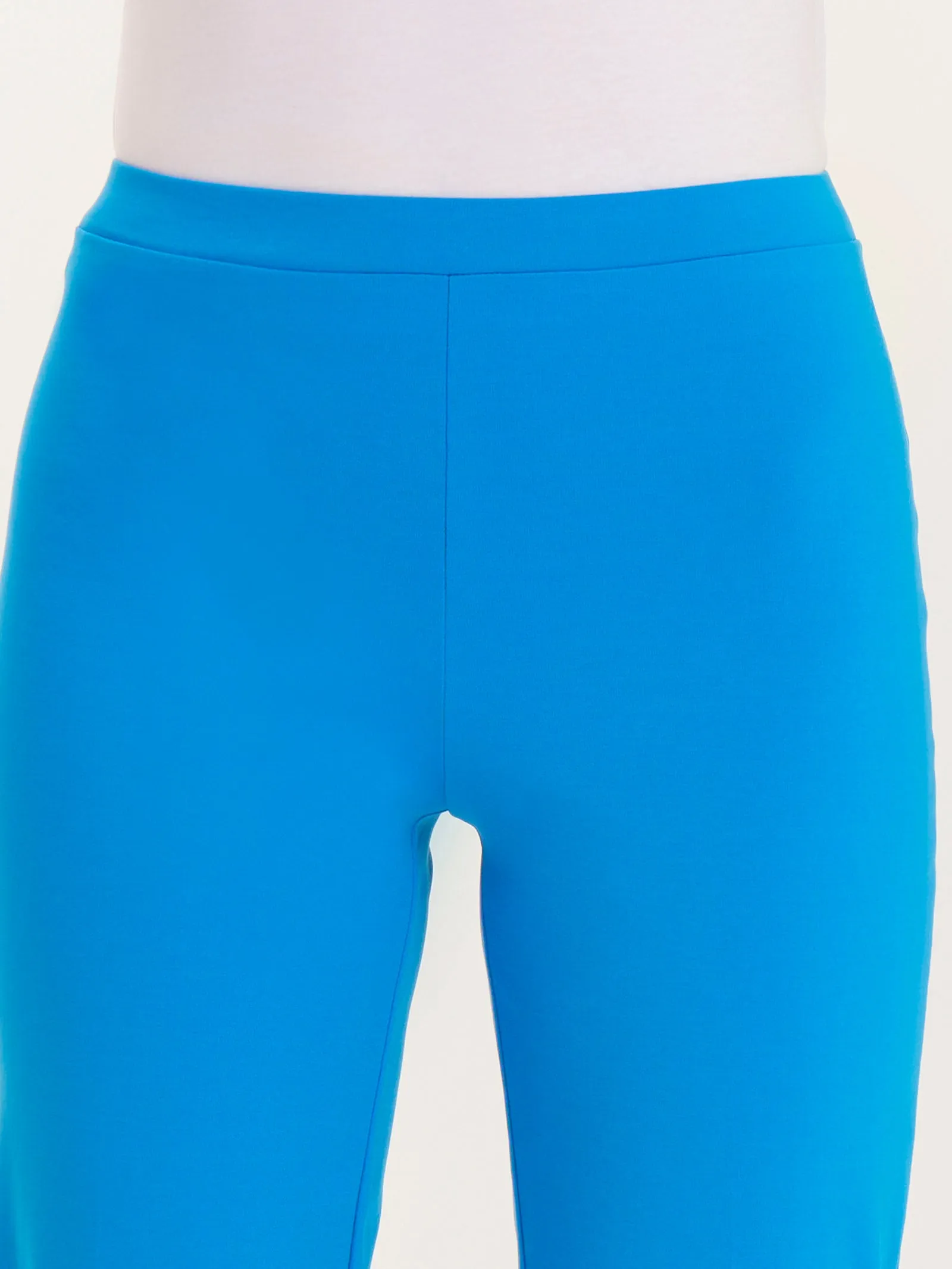 Pantalone a sigaretta con spacchetti in Compact Light - Ibiza Blue