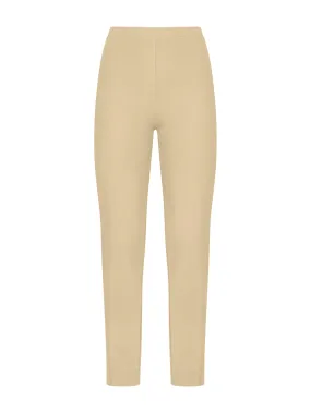 Pantalone a sigaretta con spacchetti in Compact Light - Irish Cream