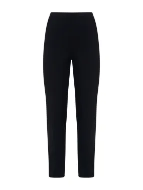 Pantalone a sigaretta con spacchetti in Compact Light - Nero