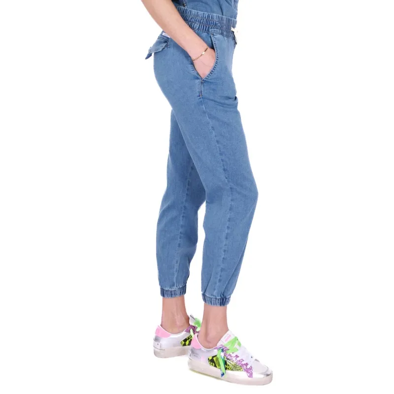 PANTALONE JOGGER IN DENIM, BLU