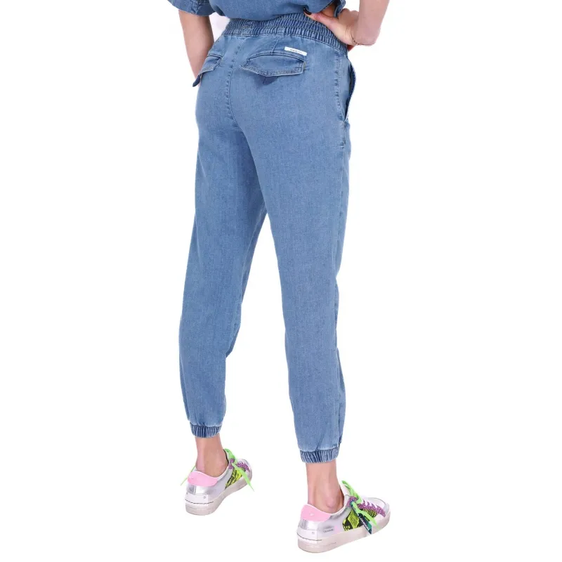 PANTALONE JOGGER IN DENIM, BLU