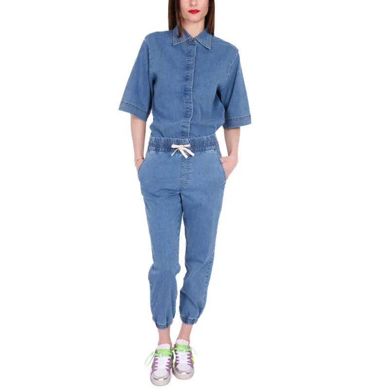 PANTALONE JOGGER IN DENIM, BLU