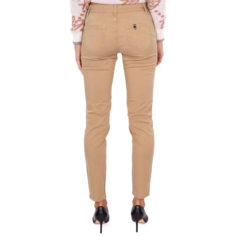 PANTALONE SKINNY IN COTONE STRETCH, CAMMELLO