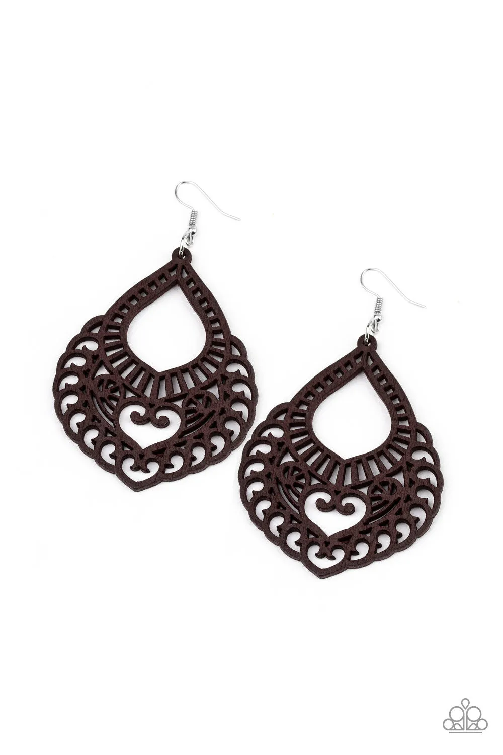 Paparazzi Accessories - If You WOOD Be So Kind - Brown Earrings