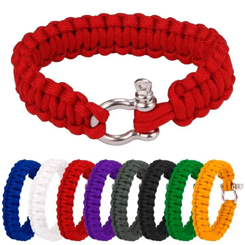 Paracord Survival Bracelet With Alloy Bow Shackle