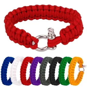 Paracord Survival Bracelet With Alloy Bow Shackle