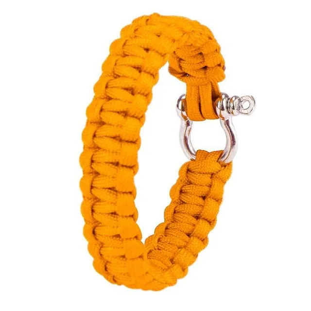 Paracord Survival Bracelet With Alloy Bow Shackle