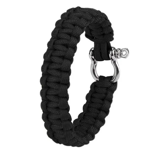 Paracord Survival Bracelet With Alloy Bow Shackle