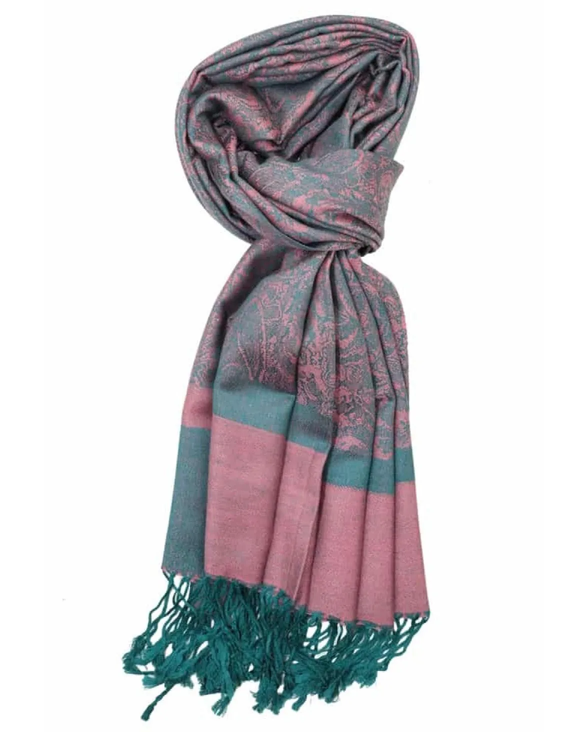 Pink & Teal Paisley Rave Pashmina