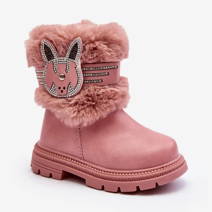 Pink Lunami Children's Snow Boots with Fur