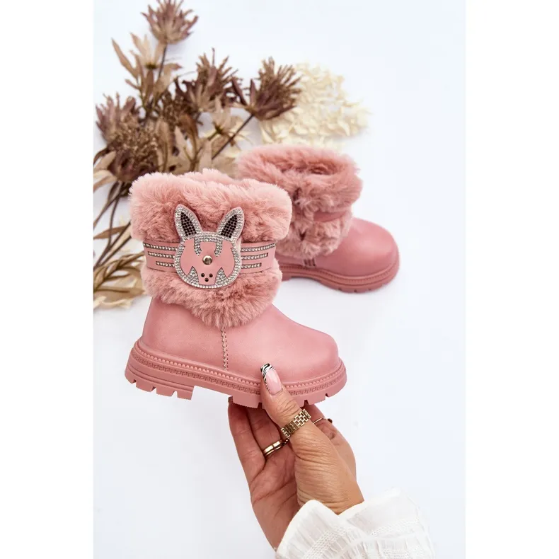 Pink Lunami Children's Snow Boots with Fur