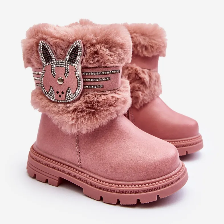 Pink Lunami Children's Snow Boots with Fur