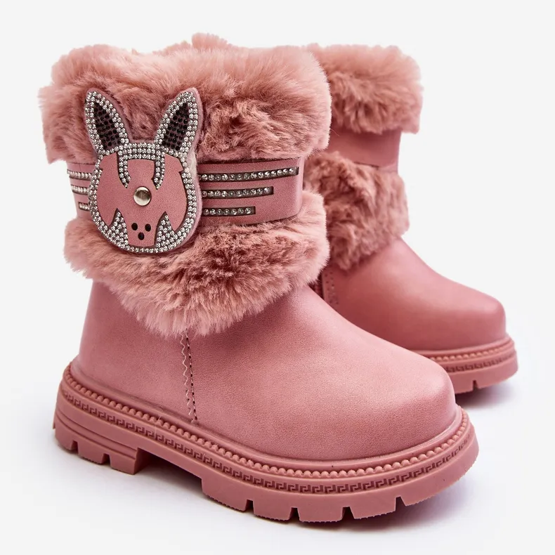 Pink Lunami Children's Snow Boots with Fur