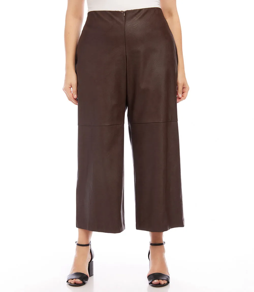 Plus Size Cropped Vegan Leather Pants