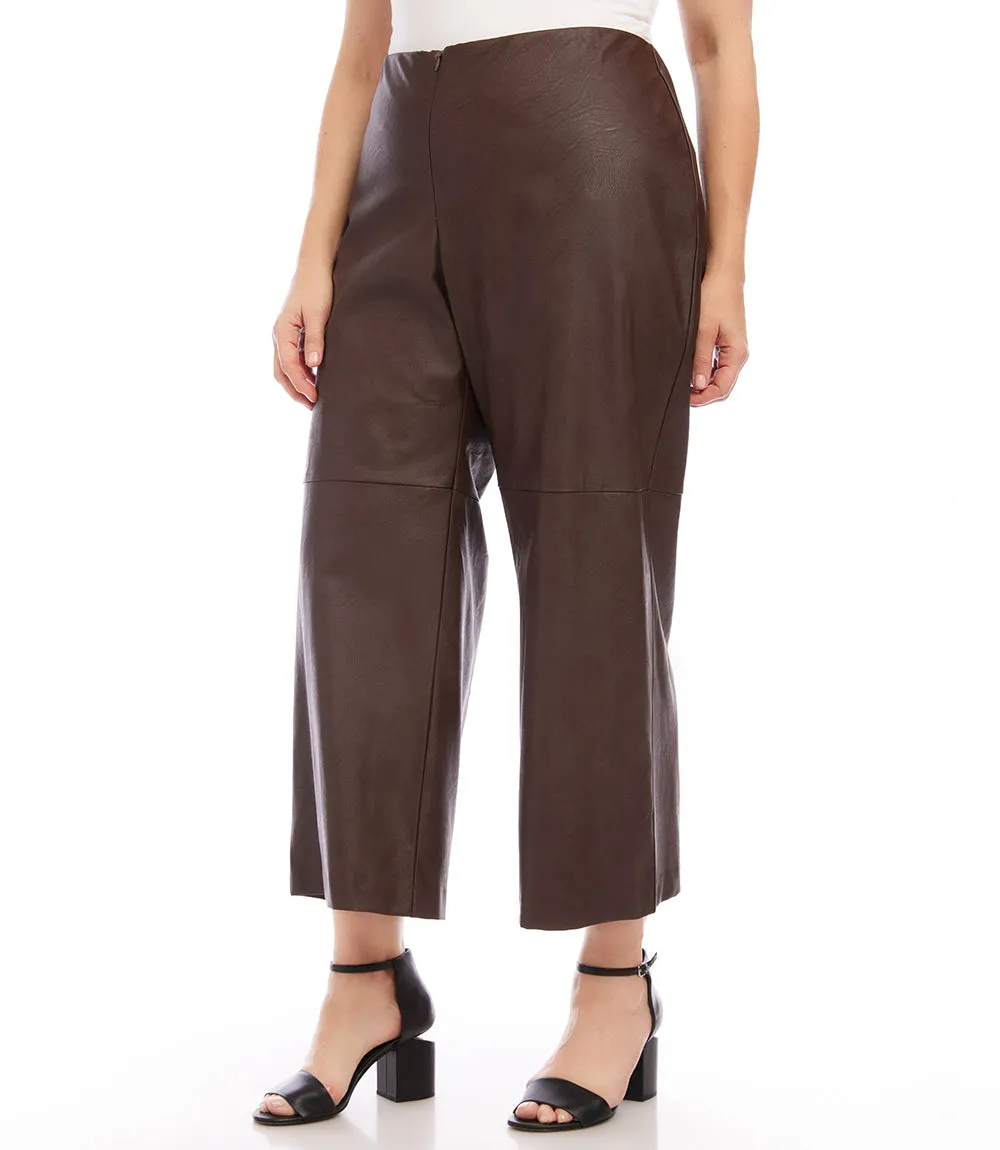 Plus Size Cropped Vegan Leather Pants