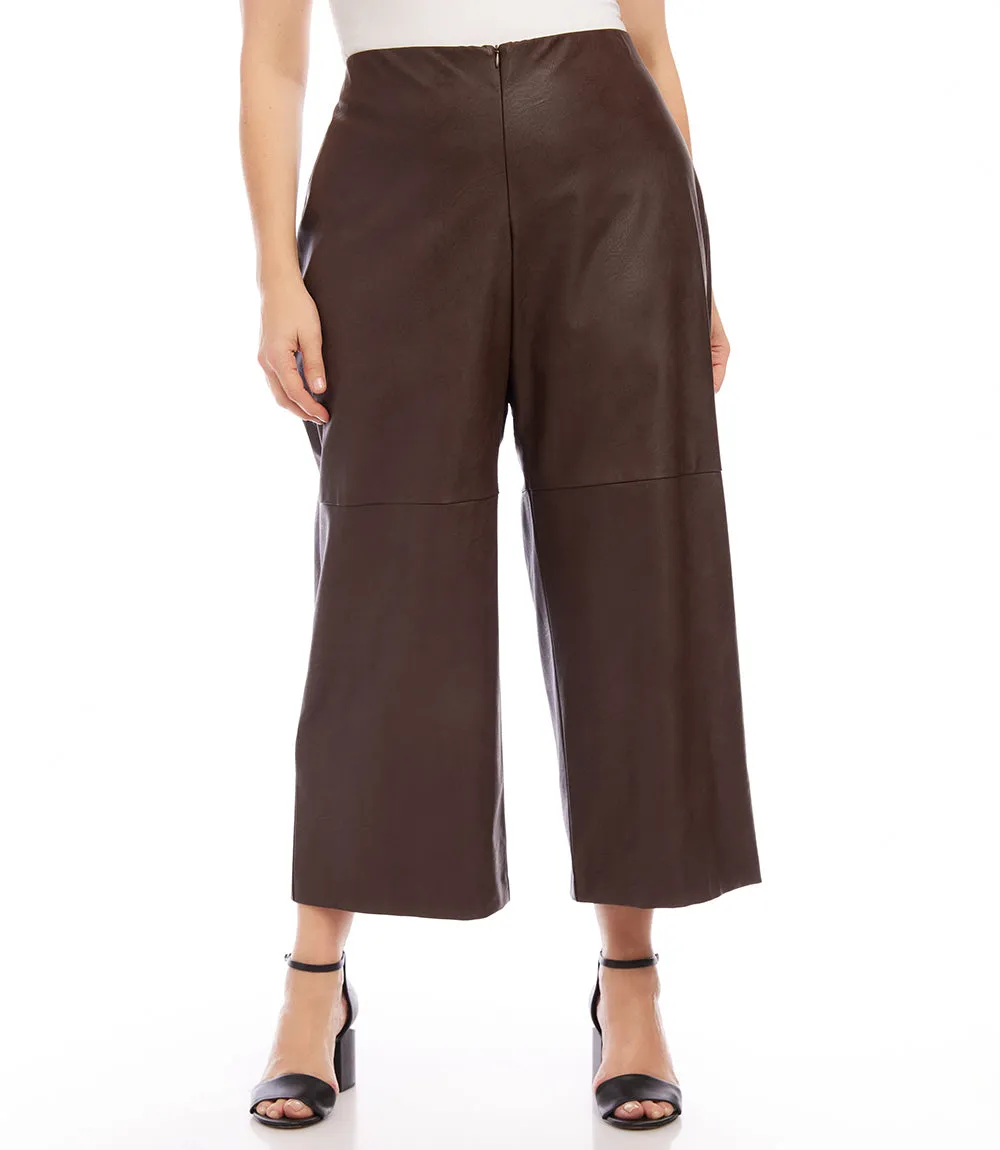 Plus Size Cropped Vegan Leather Pants