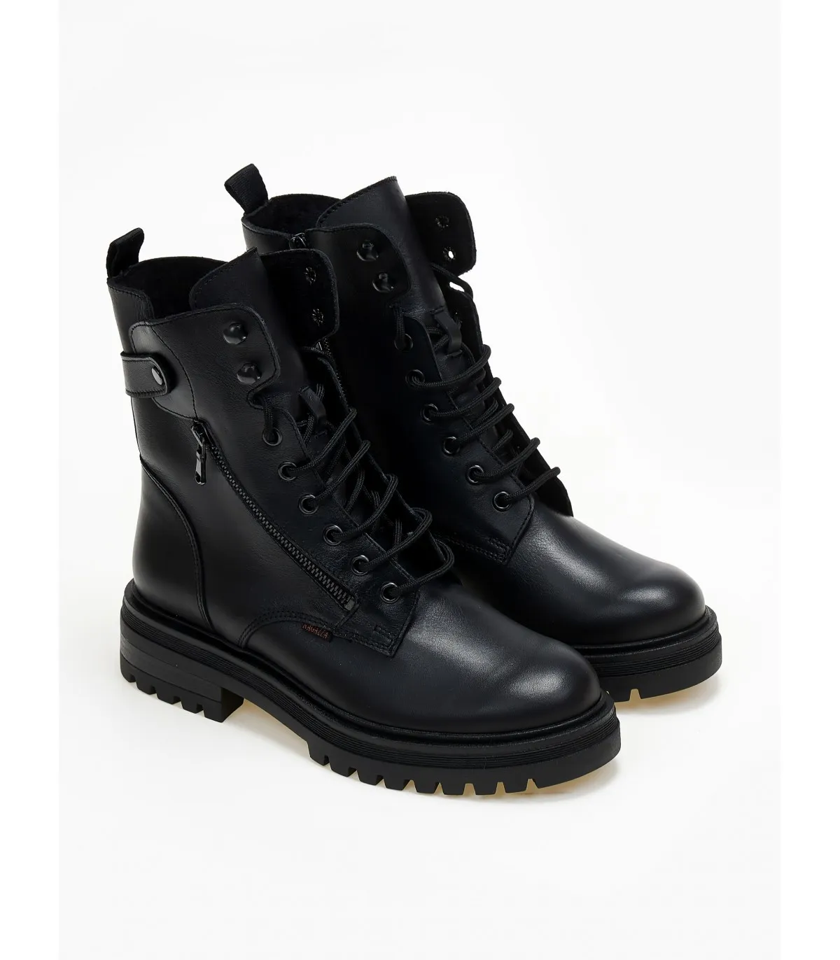 Ragazza Leather Army Boot- Black 0281