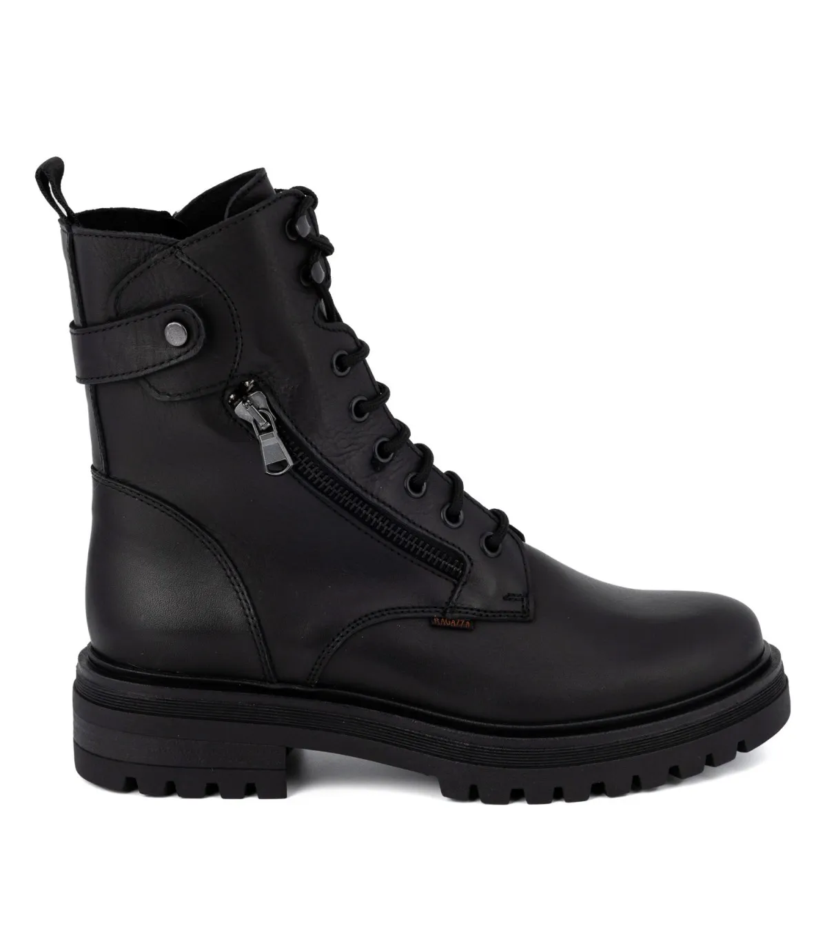 Ragazza Leather Army Boot- Black 0281