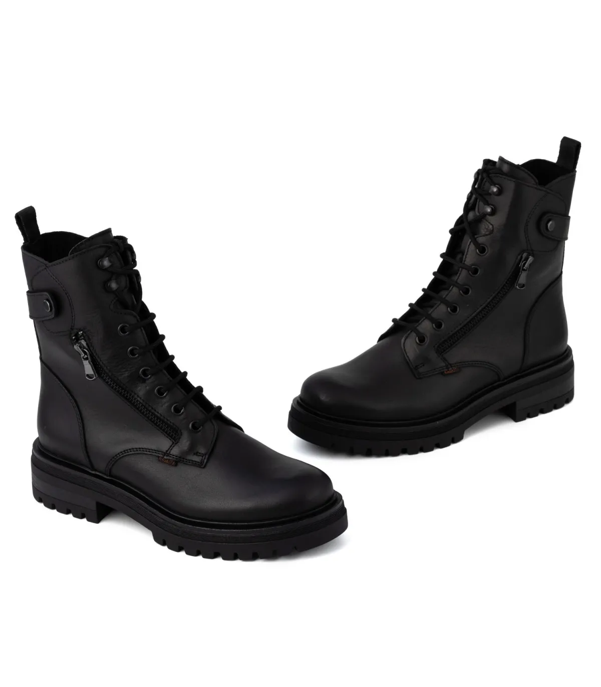 Ragazza Leather Army Boot- Black 0281