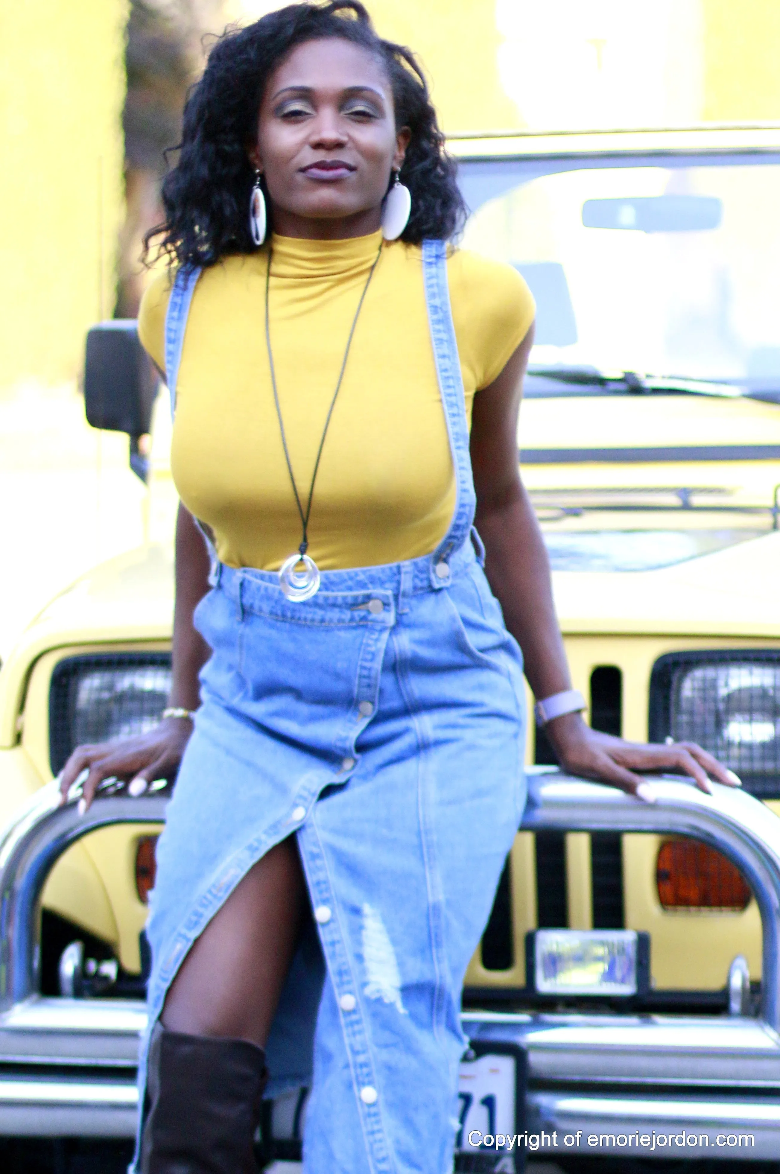 Rebel Denim Jean Skirt w/ Suspenders