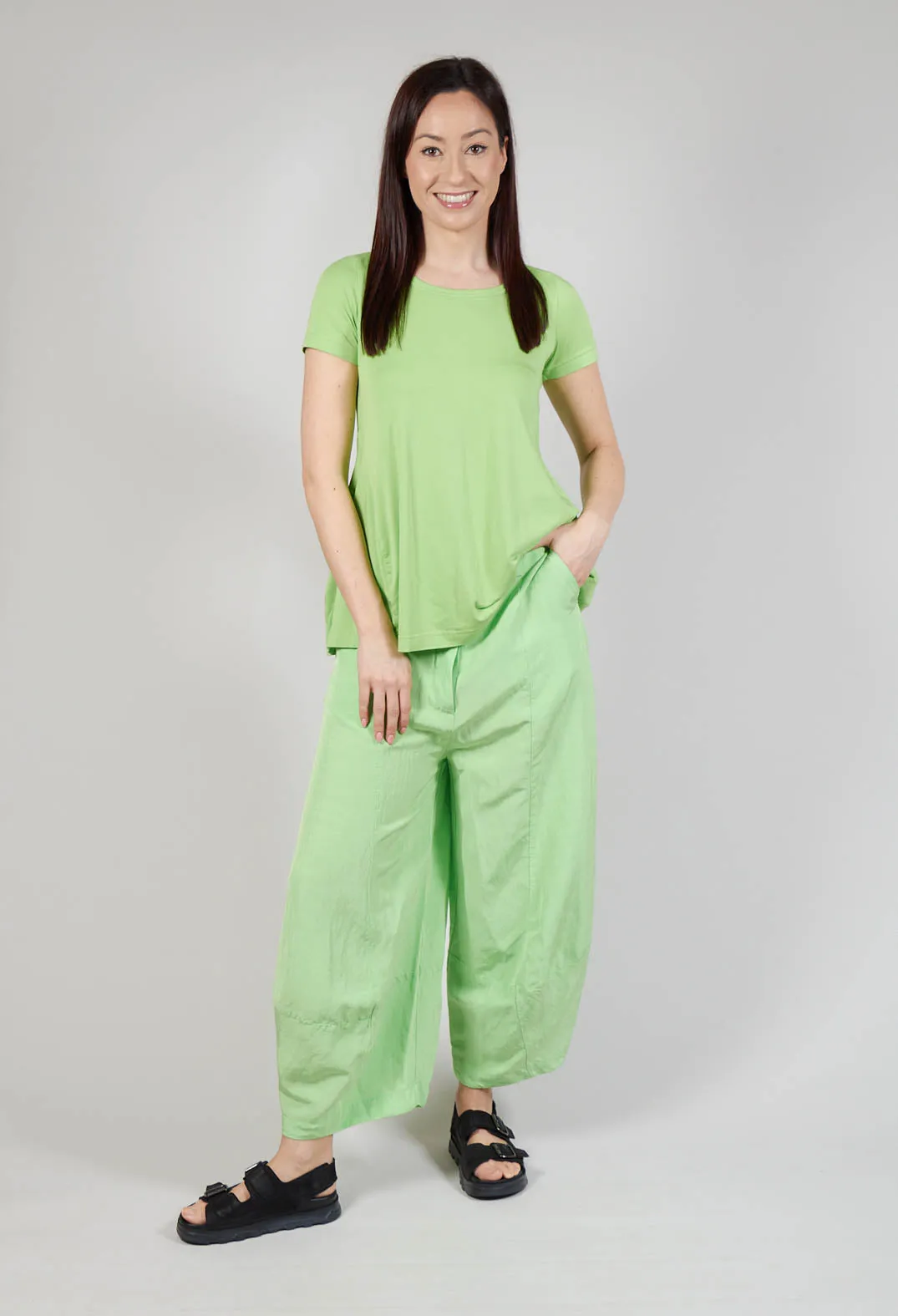 Relaxed Fit Balloon Trousers in Lime