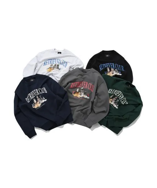 Retriever Club  |Crew Neck Unisex Blended Fabrics Street Style Long Sleeves