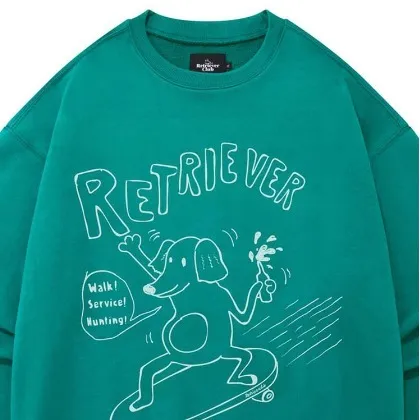 Retriever Club  |Crew Neck Unisex Street Style Long Sleeves Plain