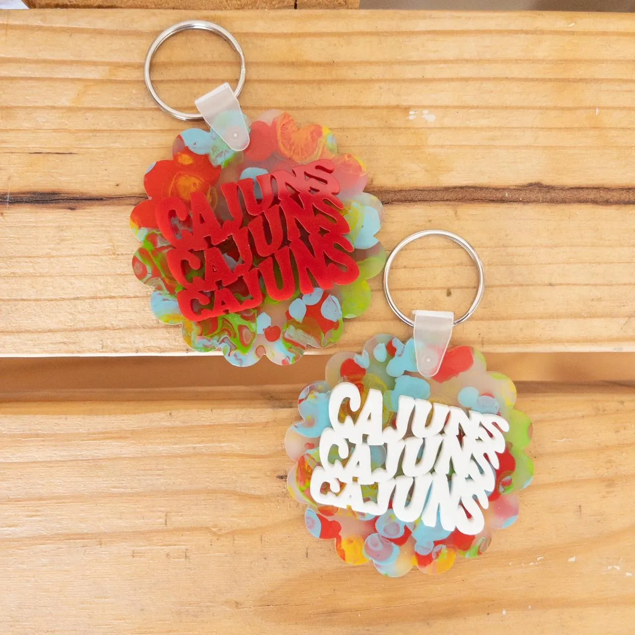 Retro Cajuns Keychain (tie dye)