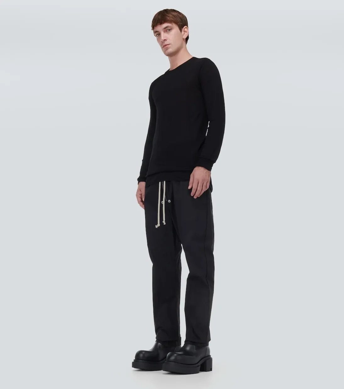 RICK OWENS  |Crew Neck Pullovers Silk Street Style Long Sleeves Plain