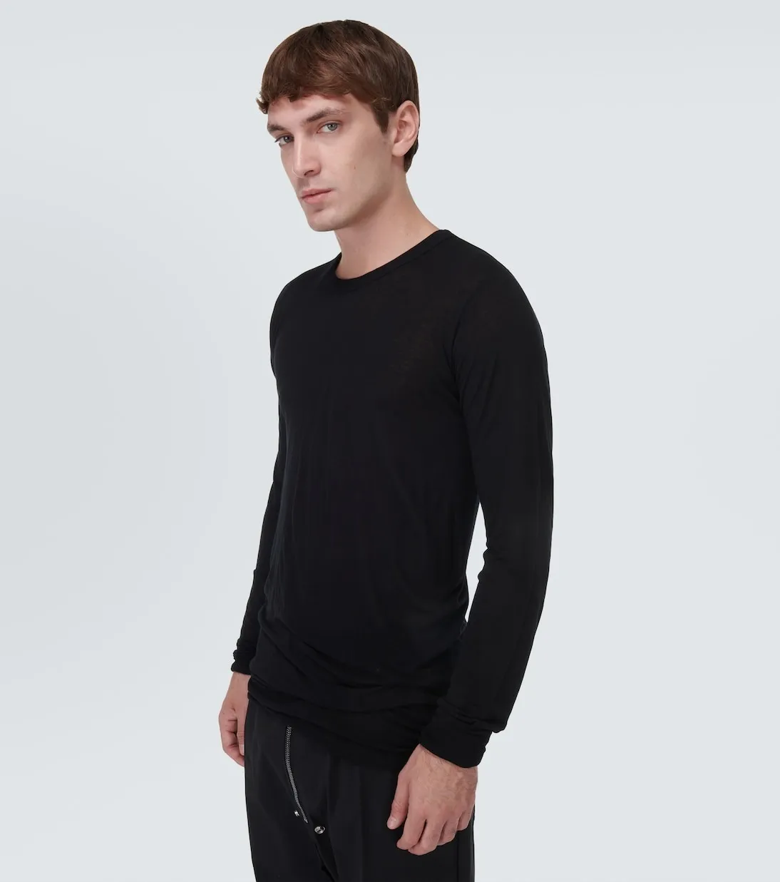 RICK OWENS  |Crew Neck Pullovers Silk Street Style Long Sleeves Plain