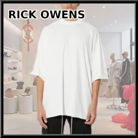 RICK OWENS  |Crew Neck Pullovers Street Style Plain Cotton Short Sleeves