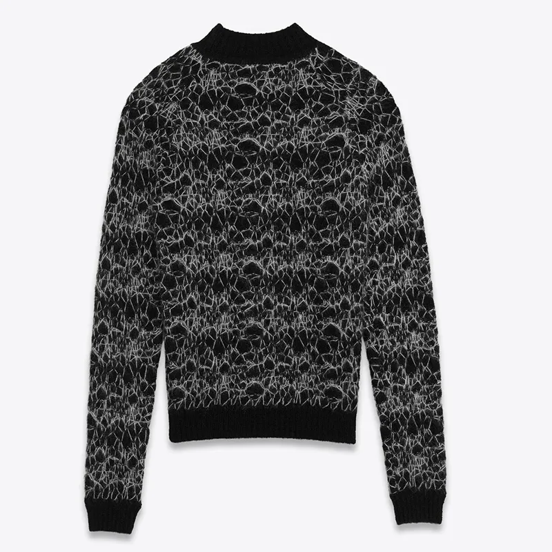 Saint Laurent  |Pullovers Wool Street Style Bi-color Long Sleeves Plain