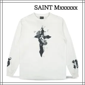 Saint Mxxxxxx  |Crew Neck Pullovers Street Style U-Neck Long Sleeves Cotton