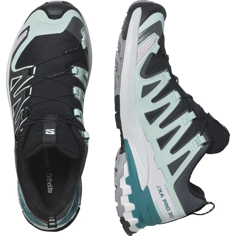 Salomon Women's XA Pro 3D V9 GTX Running Shoes Black/Aqua/Blue