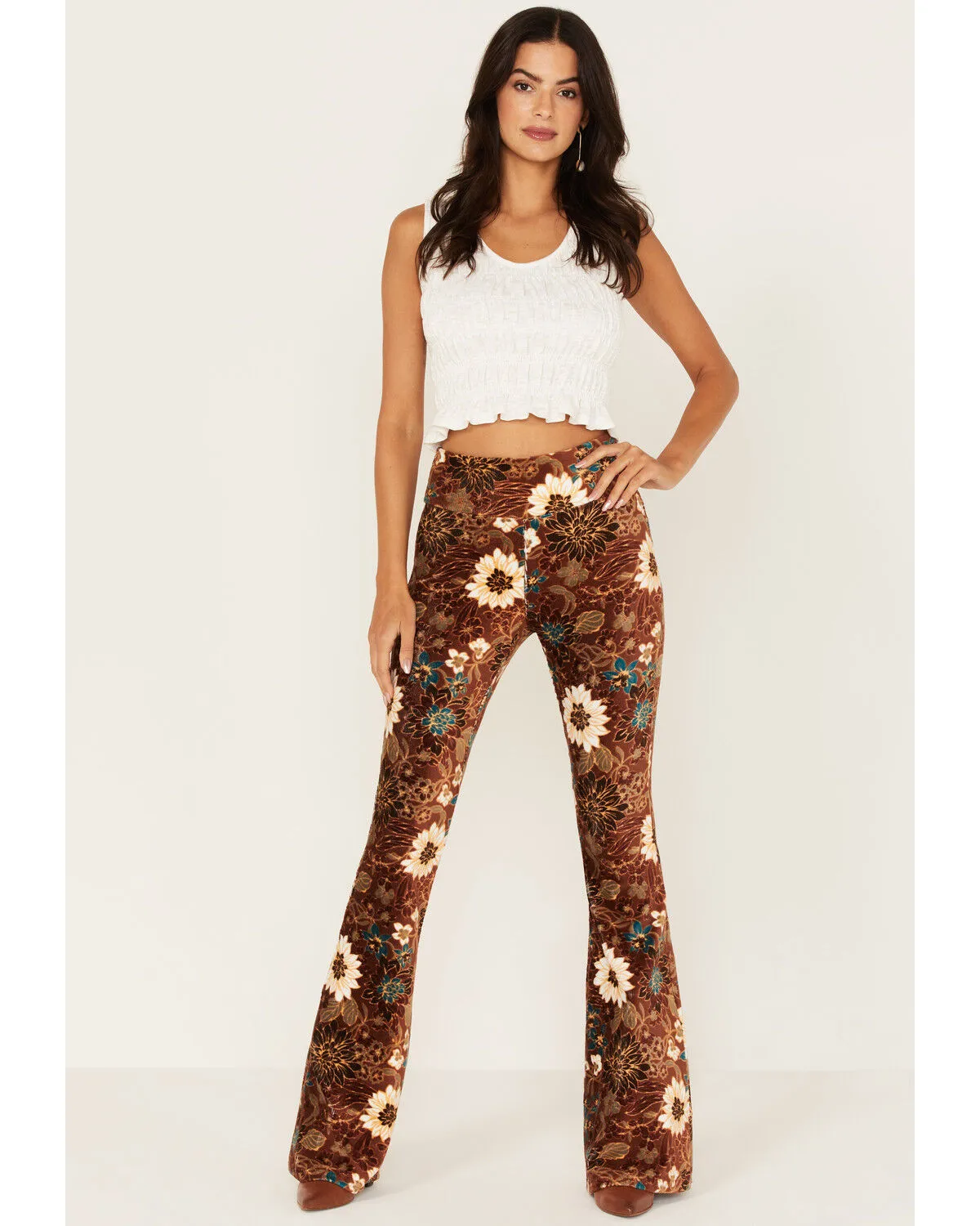 Shyanne Women's Floral Print Corduroy Pants