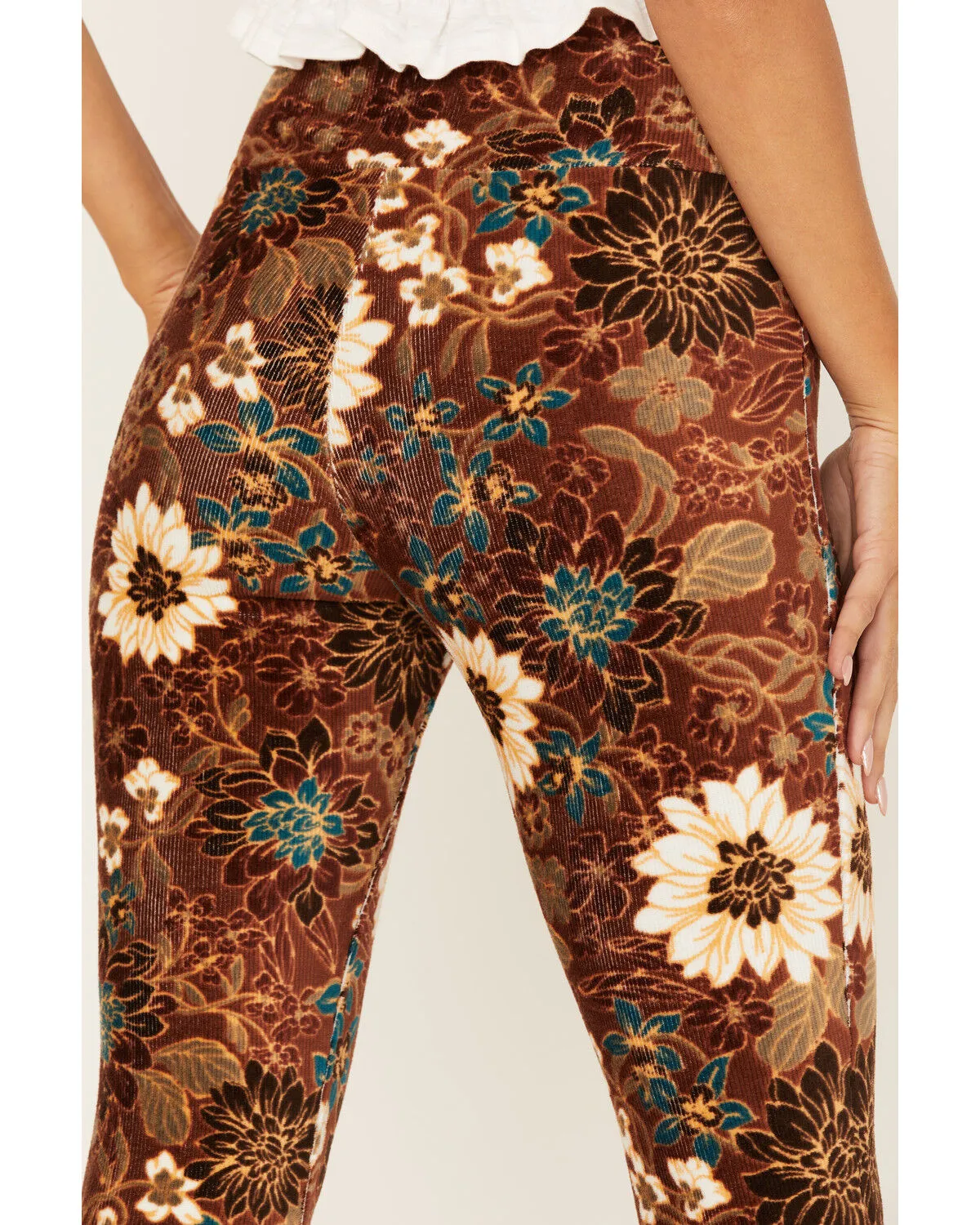 Shyanne Women's Floral Print Corduroy Pants