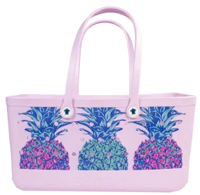 Simply Southern Pineapple Beach Waterproof Washable Utility Tote Bag