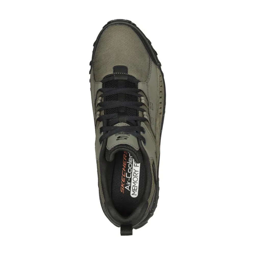 SKECHERS Men's Bionic Trail Road Sector Running Shoe (Olive Black)