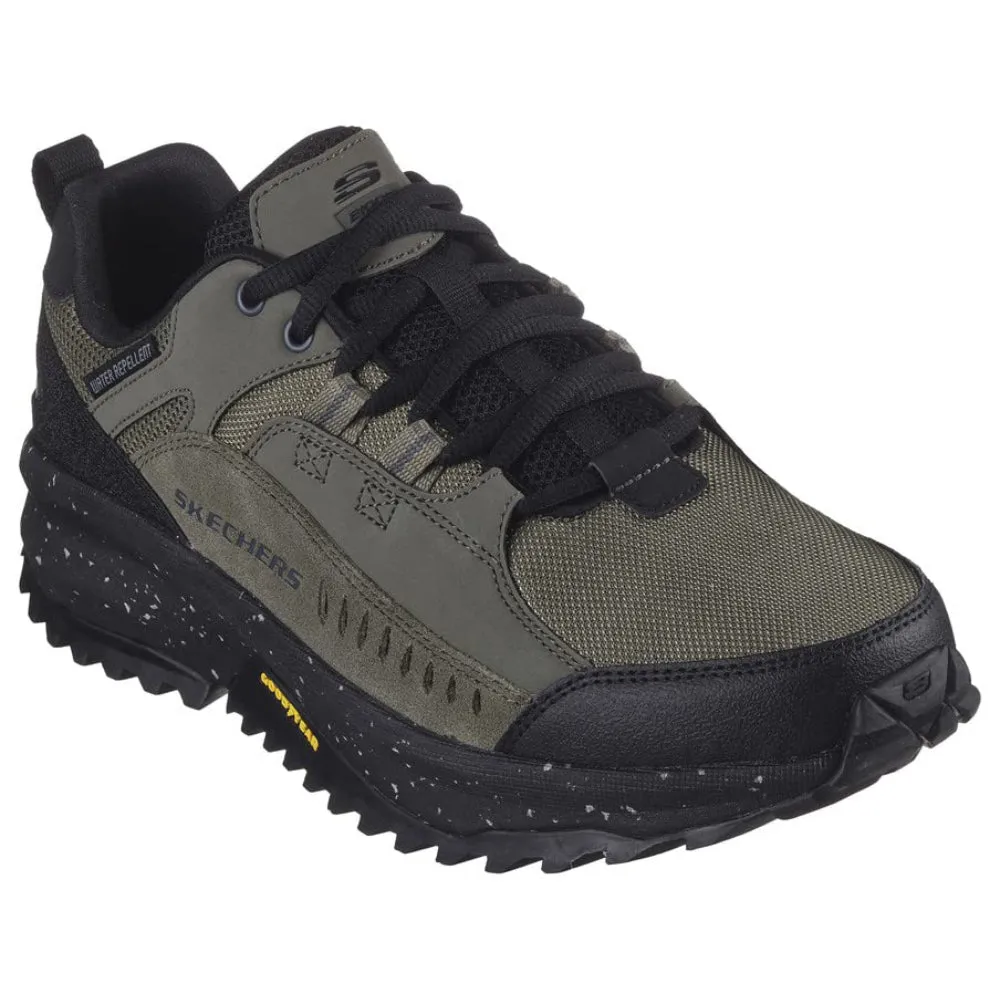 SKECHERS Men's Bionic Trail Road Sector Running Shoe (Olive Black)