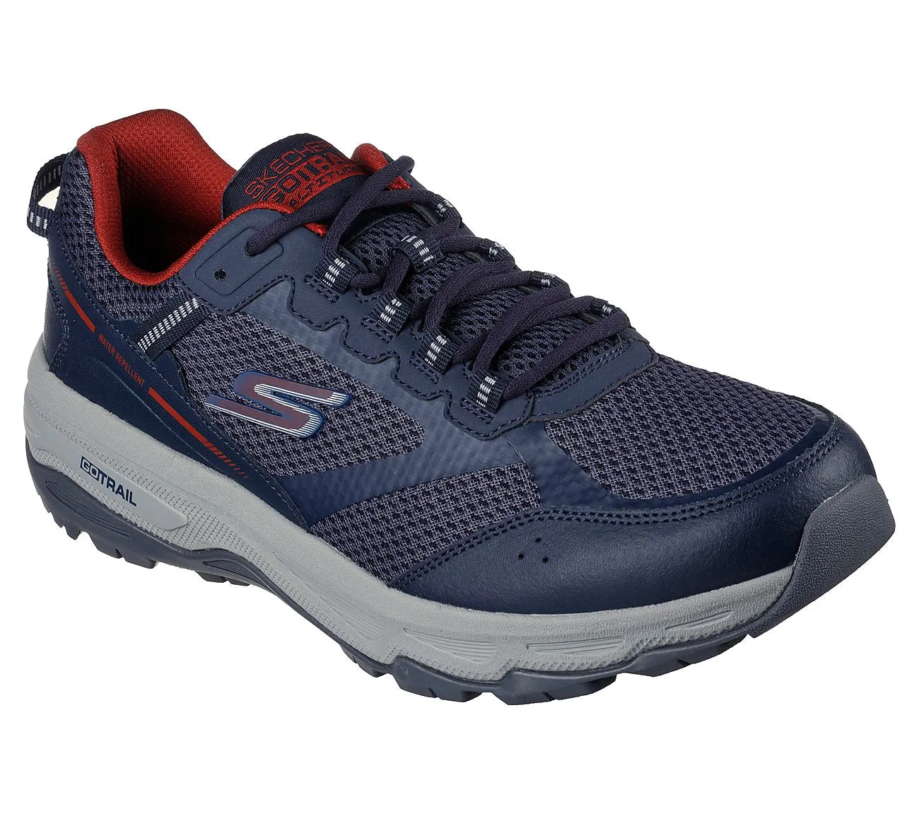 SKECHERS Men's Go Run Trail Altitude Running Shoe (Navy/Gray)