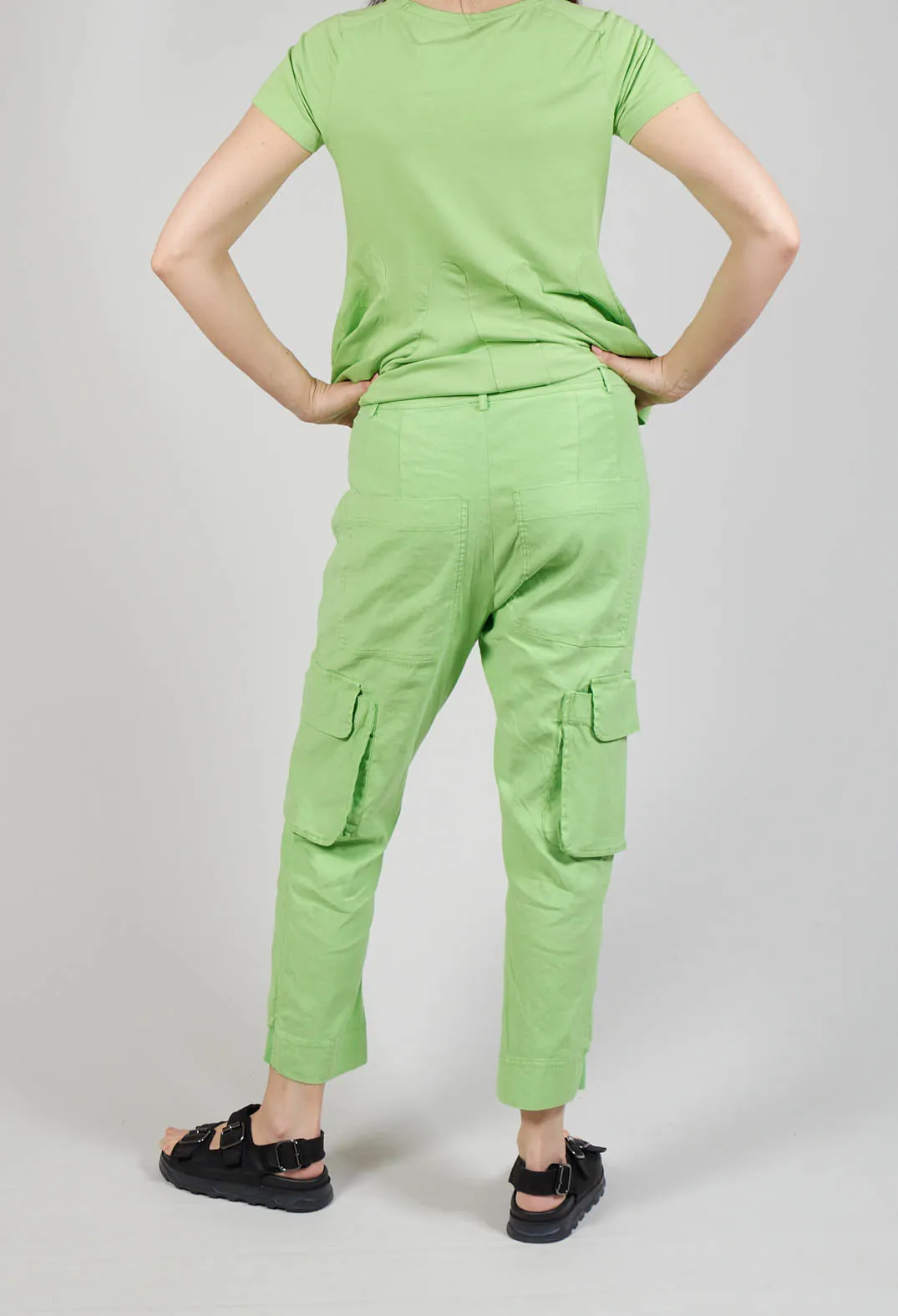 Slim Cargo Style Trousers in Lime