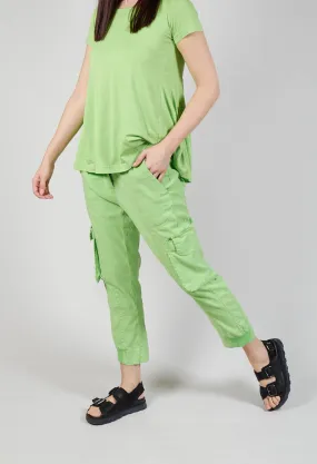 Slim Cargo Style Trousers in Lime