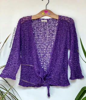 STUNNING LOOSE WEAVE PURPLE SHRUG / CARDIGAN