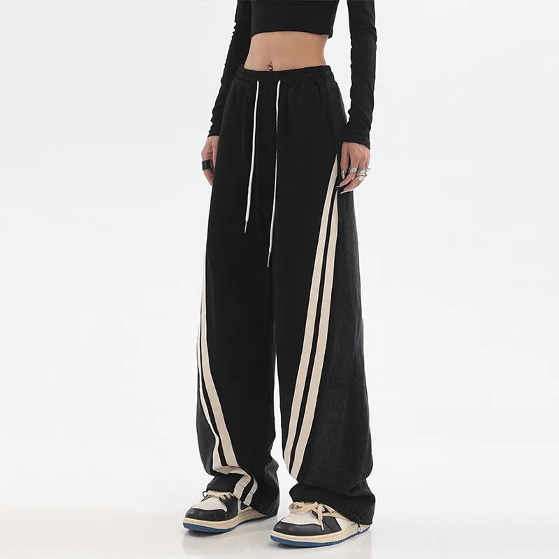 Sweatpants Cylinder Crop  Wide Leg Trousers