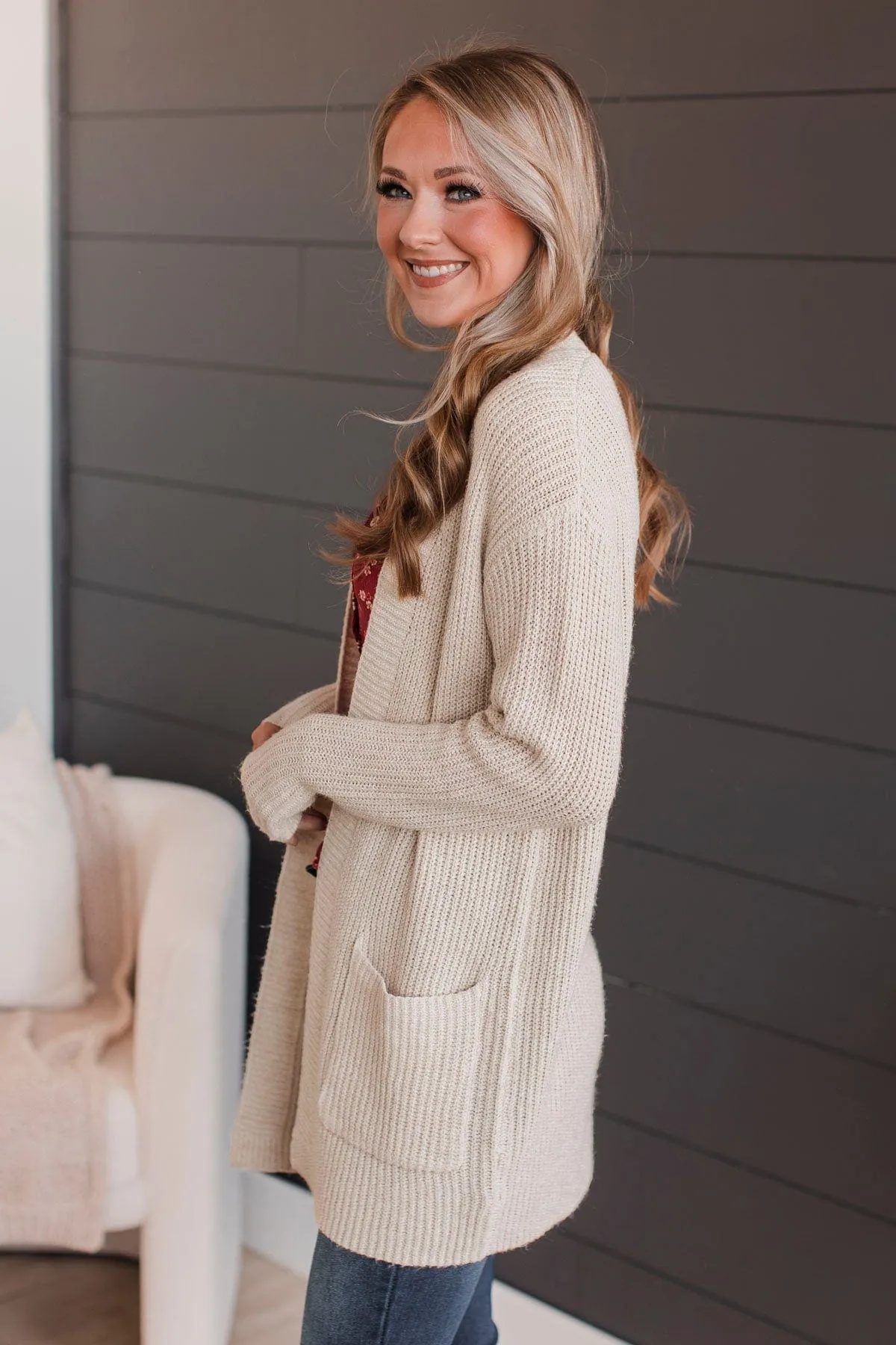 Take Me Places Knit Cardigan- Oatmeal