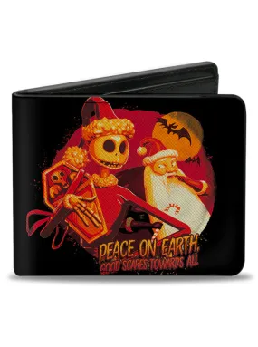 The Nightmare Before Christmas Jack Skellington and Sandy Claws Bi-Fold Wallet