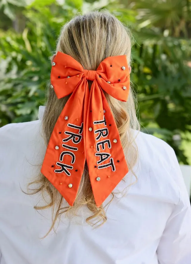 Trick or Treat Hair Bow ORANGE